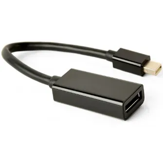 adaptor video Gembird, Mini-DisplayPort (T) la DisplayPort (M), rezolutie maxima 4K la 30Hz, Negru, A-mDPM-DPF4K-01