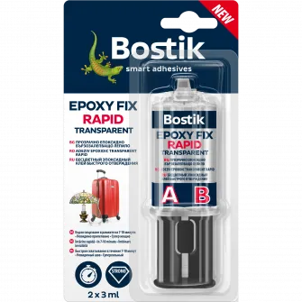 Adeziv rapid Bostik Epoxy Fix, 2x3ml, intarire rapida, Transparent