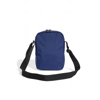 adidas Performance, Geanta crossbody cu logo contrastant, Alb, Albastru inchis
