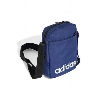 adidas Performance, Geanta crossbody cu logo contrastant, Alb, Albastru inchis