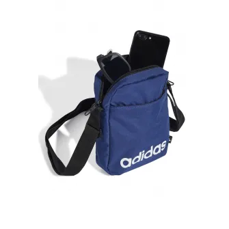 adidas Performance, Geanta crossbody cu logo contrastant, Alb, Albastru inchis