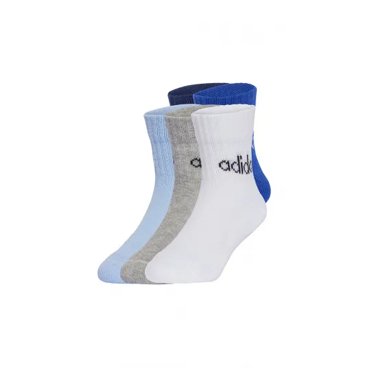 adidas Performance, Set de sosete scurte cu model logo - 5 perechi, Alb, Gri, Albastru, 25-27 EU