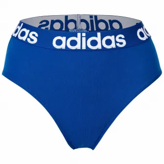 adidas, Set de chiloti tanga cu banda logo in talie - 2 perechi, Gri, Albastru, XS