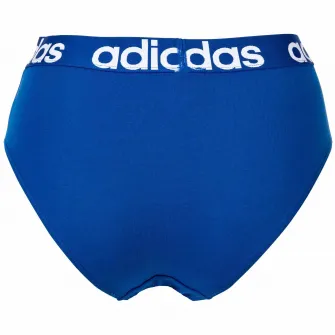 adidas, Set de chiloti tanga cu banda logo in talie - 2 perechi, Gri, Albastru, XS