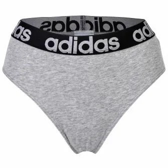 adidas, Set de chiloti tanga cu banda logo in talie - 2 perechi, Gri, Albastru, XS