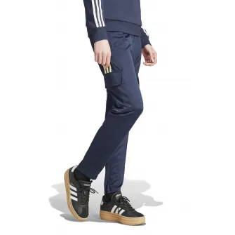 adidas Sportswear, Pantaloni de trening cu snur si buzunare, Galben sofran, Bleumarin, S