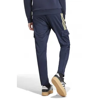 adidas Sportswear, Pantaloni de trening cu snur si buzunare, Galben sofran, Bleumarin, S
