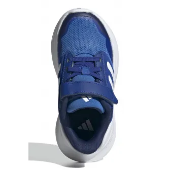 adidas Sportswear, Pantofi sport cu velcro si insertii de piele ecologica Tensaur, Alb, Albastru royal, 34 EU