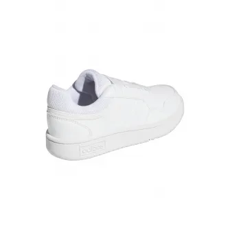 adidas Sportswear, Pantofi sport de piele ecologica cu insertii de plasa Hoops 3.0, Alb optic, 31.5 EU