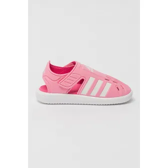 adidas Sportswear, Sandale cu varf inchis si logo, Roz, 33 EU