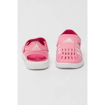 adidas Sportswear, Sandale cu varf inchis si logo, Roz, 33 EU