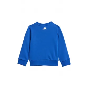 adidas Sportswear, Set de pantaloi si bluza de trening cu imprimeu - 2 piese, Alb fildes, Portocaliu mandarina, Albastru royal, 92 CM