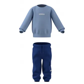 adidas Sportswear, Set de pantaloni si bluza de trening din amestec de bumbac - 2 piese, Albastru, 68 CM