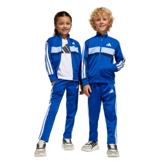 adidas Sportswear, Trening cu detali logo, Albastru pastel, Albastru royal, Alb optic, 104 CM