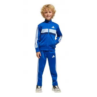 adidas Sportswear, Trening cu detali logo, Albastru pastel, Albastru royal, Alb optic, 104 CM