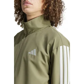 adidas Sportswear, Trening cu fermoar, Alb, Kaki, S