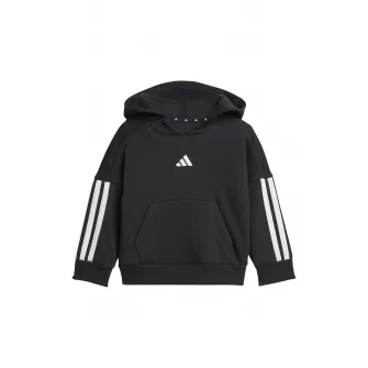 adidas Sportswear, Trening cu gluga si logo, Alb, Negru, 98 CM