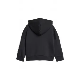 adidas Sportswear, Trening cu gluga si logo, Alb, Negru, 98 CM