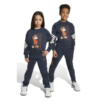 adidas Sportswear, Trening cu imprimeu cu Mickey Mouse, Gri carbune, Portocaliu mandarina, 92 CM