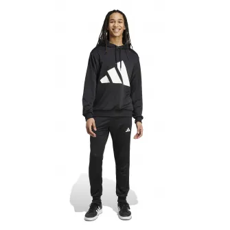 adidas Sportswear, Trening cu imprimeu logo, Alb, Negru, XS