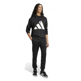 adidas Sportswear, Trening cu imprimeu logo, Alb, Negru, XS