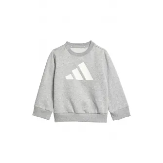 adidas Sportswear, Trening cu imprimeu logo, Negru, Gri melange, 98 CM