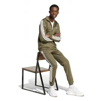 adidas Sportswear, Trening cu logo, Alb, Kaki, S