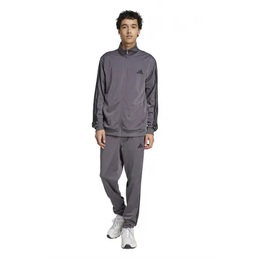 adidas Sportswear, Trening cu logo, Gri carbune, XS