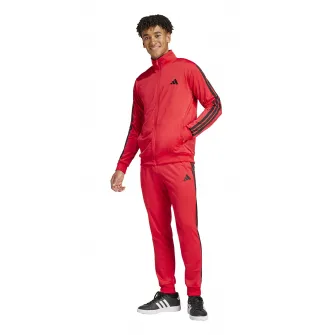 adidas Sportswear, Trening cu logo, Negru, Portocaliu mandarina, S