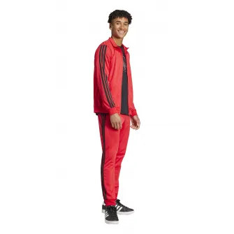 adidas Sportswear, Trening cu logo, Negru, Portocaliu mandarina, S