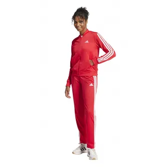 adidas Sportswear, Trening cu logo si fermoar, Alb, Coral, XS