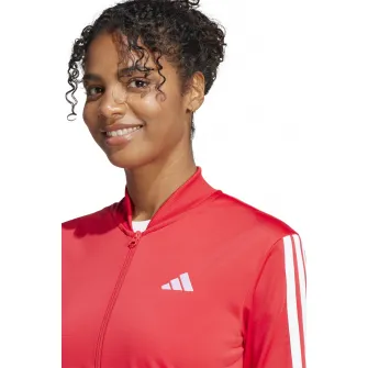 adidas Sportswear, Trening cu logo si fermoar, Alb, Coral, XS