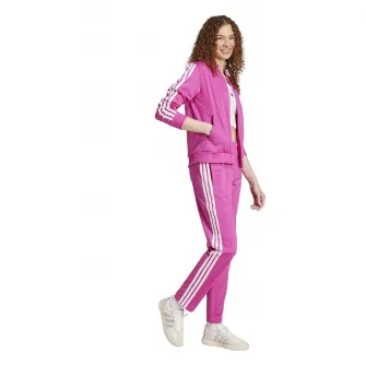 adidas Sportswear, Trening cu logo si fermoar, Alb, Roz, S