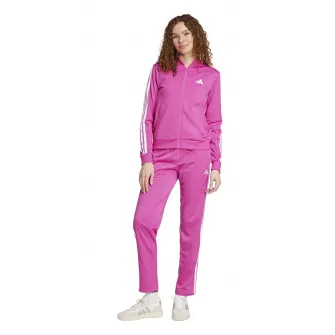 adidas Sportswear, Trening cu logo si fermoar, Alb, Roz, XS