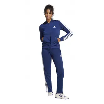 adidas Sportswear, Trening cu logo si fermoar, Albastru inchis, XS