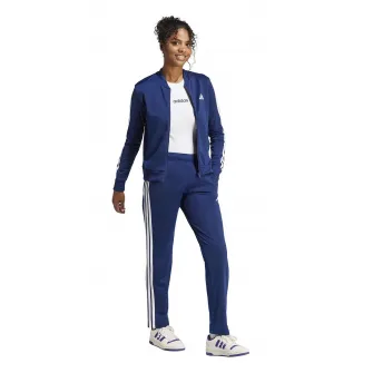adidas Sportswear, Trening cu logo si fermoar, Albastru inchis, XS