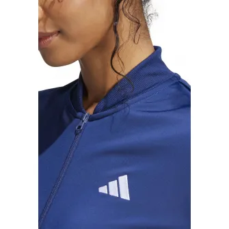adidas Sportswear, Trening cu logo si fermoar, Albastru inchis, M
