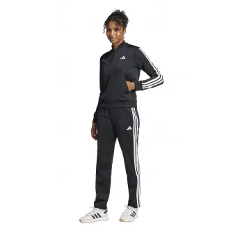 adidas Sportswear, Trening cu logo si fermoar, Negru, XS