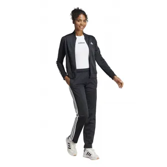 adidas Sportswear, Trening cu logo si fermoar, Negru, XS