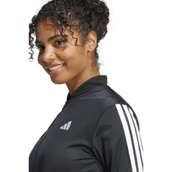 adidas Sportswear, Trening cu logo si fermoar, Negru, XS