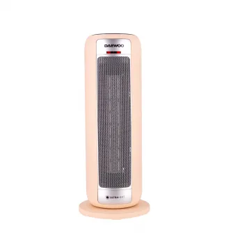 Aeroterma ceramica Daewoo, putere 2200 W, 2 trepte de putere, Siguranta termica, Protectie la supraincalzire, Functie oscilare, Display LED, Telecomanda, Indicator luminos, Maner transport, Crem