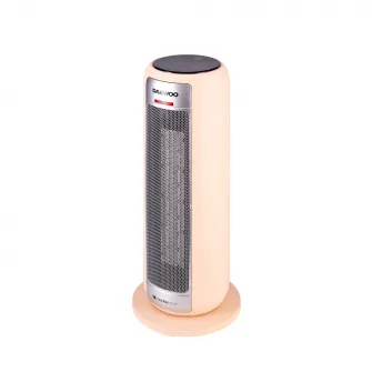 Aeroterma ceramica Daewoo, putere 2200 W, 2 trepte de putere, Siguranta termica, Protectie la supraincalzire, Functie oscilare, Display LED, Telecomanda, Indicator luminos, Maner transport, Crem