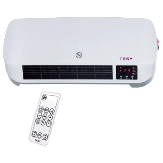 Aeroterma ceramica de perete TESY HL 274W PTCW, 2000 W, display LED, telecomanda, ERP 2018
