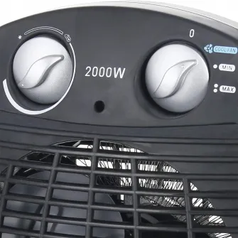 Aeroterma Emerio FH-106737.2, 2000 W, 2 trepte viteza, 230 V, Oprire automata, Negru