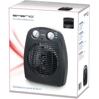 Aeroterma Emerio FH-106737.2, 2000 W, 2 trepte viteza, 230 V, Oprire automata, Negru