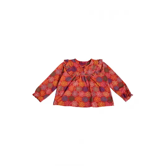 Agatha Ruiz De La Prada, Bluza cu imprimeu si guler Peter Pan, Multicolor, 116 CM