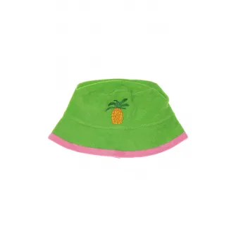 Agatha Ruiz de la Prada, Palarie bucket din material teddy, Verde, Roz, 52 CM
