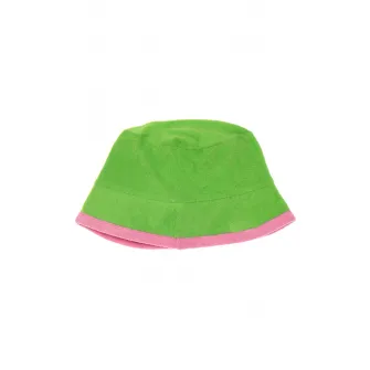Agatha Ruiz de la Prada, Palarie bucket din material teddy, Verde, Roz, 52 CM