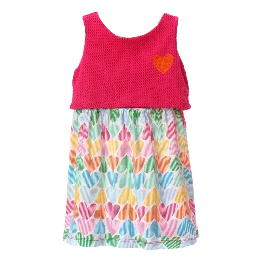 Agatha Ruiz de la Prada, Rochie combi cu imprimeu cu inimi, Multicolor, 164 CM