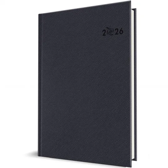 Agenda datata Herlitz, RO A5, 352 pagini, coperta din panza naturala, Premium Deluxe Ortisei, culoare albastru, 2026